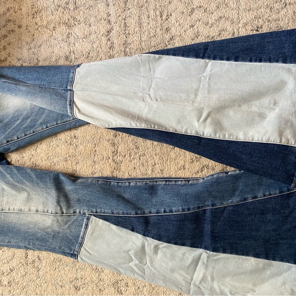 Womens flare multi pattern denim color jean - Picture 6 of 8